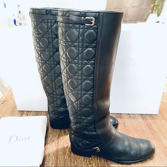 DIOR City Cannage High Boots Black - Picture 7 of 13